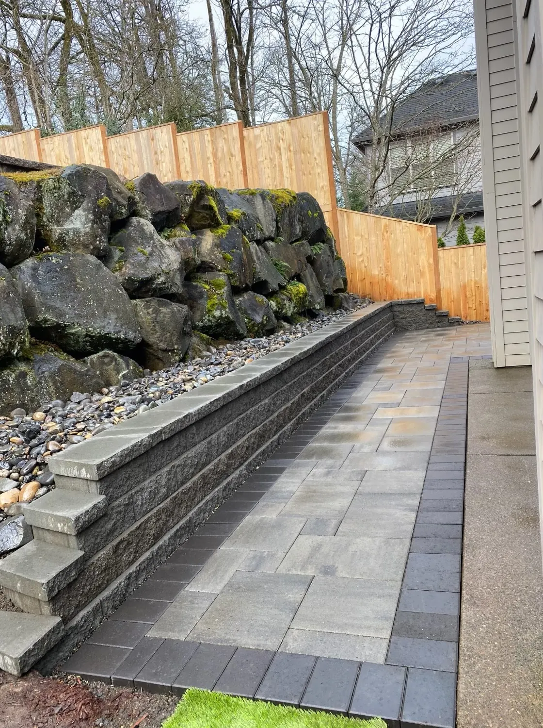 Improve Your Portland Backyard with a Retaining Wall — Retaining Wall Company in Portland Oregon project by Western Paver Design